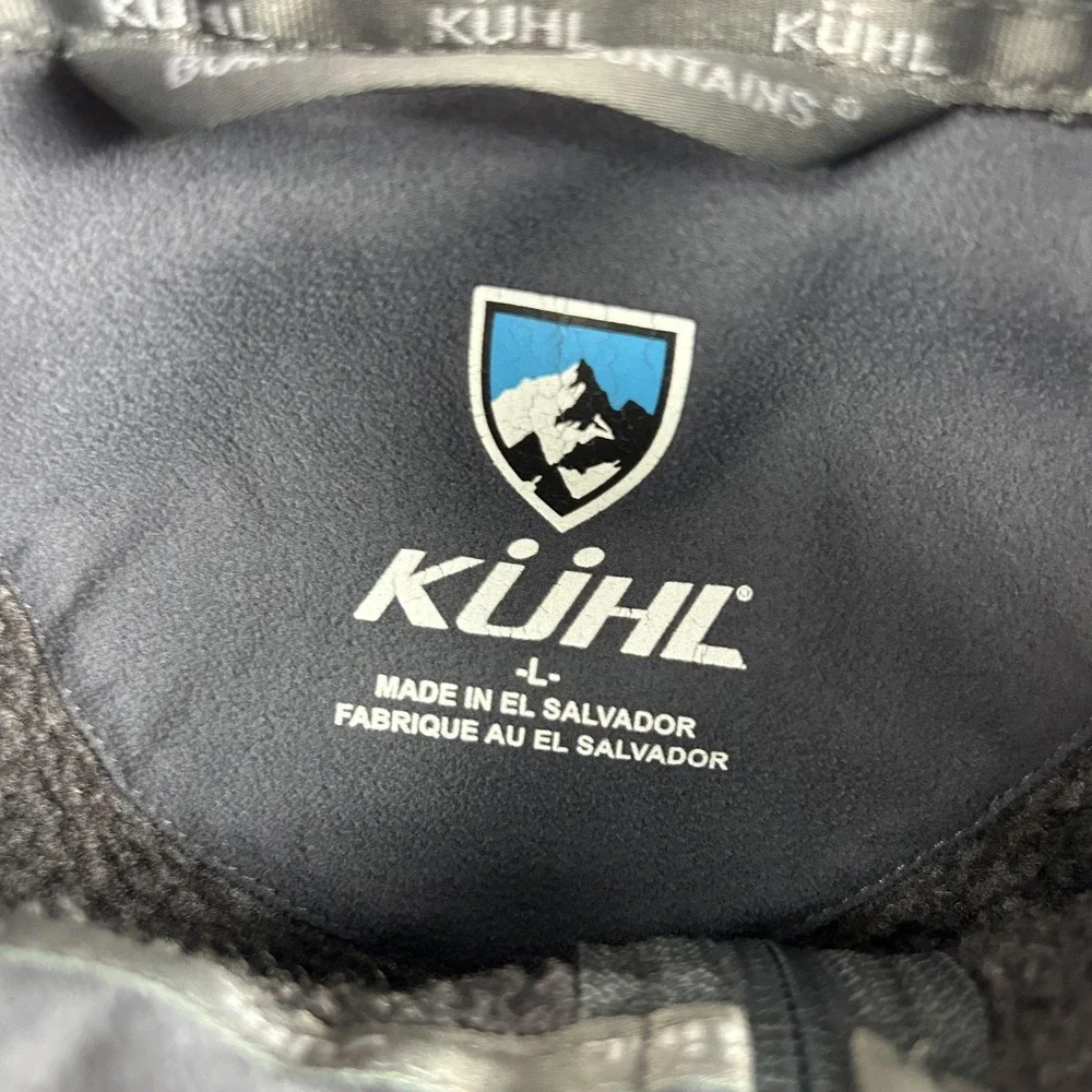 Kuhl Jacket Mens Large Gray Alfpaca Fleece Full‎ Zip Thumbholes Hiking Outdoor